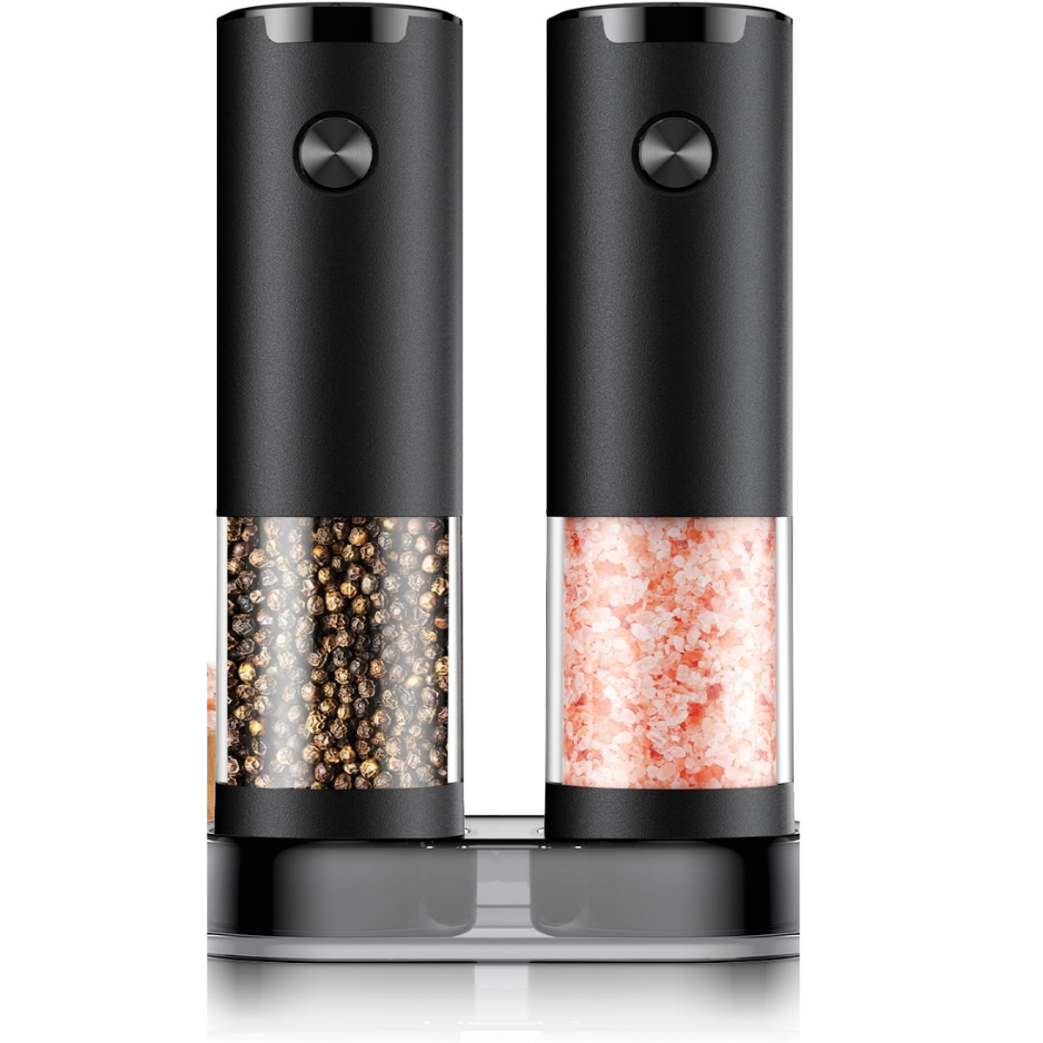Electric Salt And Pepper Grinder Set Automatic Battery Pepper Mill Shakers Adjustable Coarseness Upgraded Larger Capacity With Led Home And Kitchen Appliances