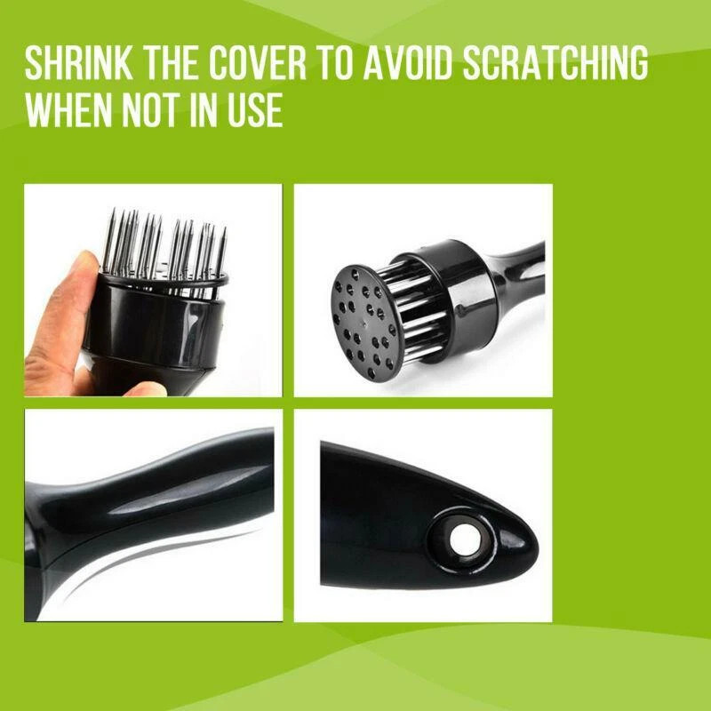Meat Tenderizer Tool With 21 Ultra Sharp Stainless Steel Needle Dishwasher Safe