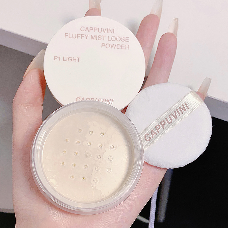 Women's Cappuvini Velvet Mist Exquisite Non-stick Matte Finish Clear Makeup Finish Face Powder