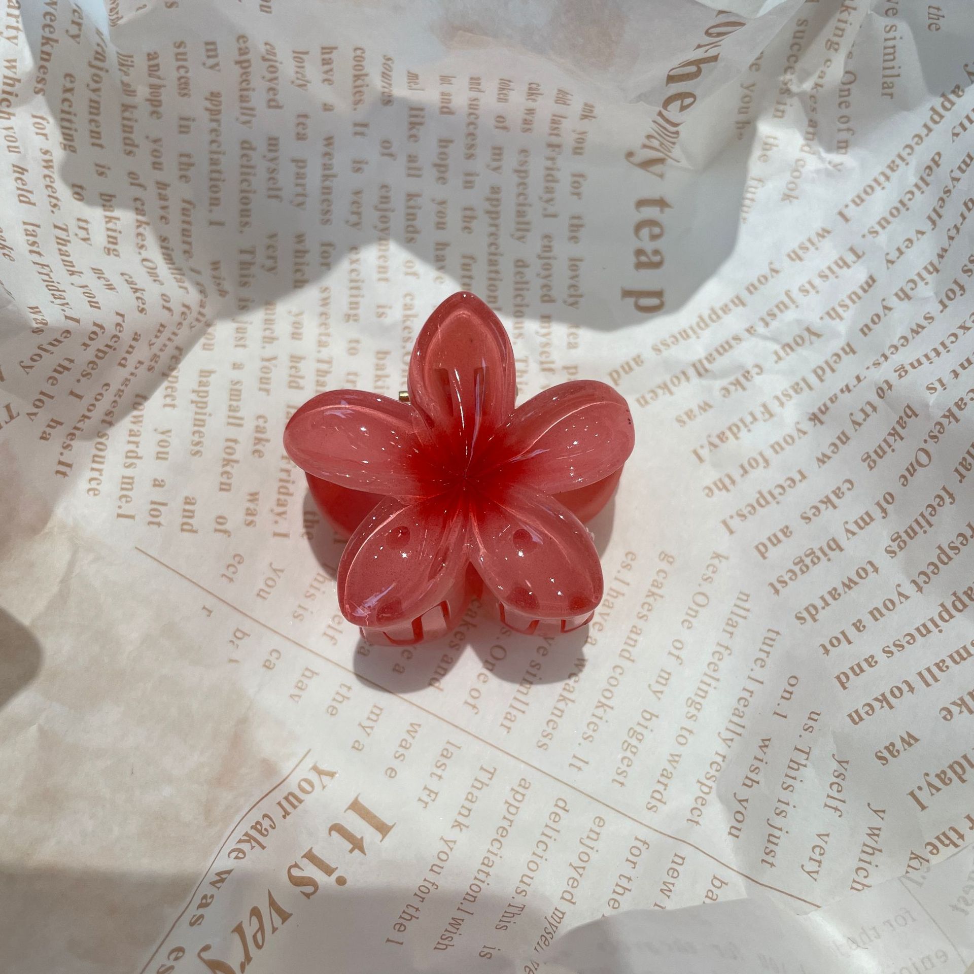 4CM Plumeria Rubra Grip Flower Barrettes Female