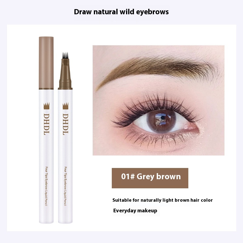 DHDL Four-fork Water Eyebrow Pencil Waterproof Sweat-proof Long Lasting Non Smudge