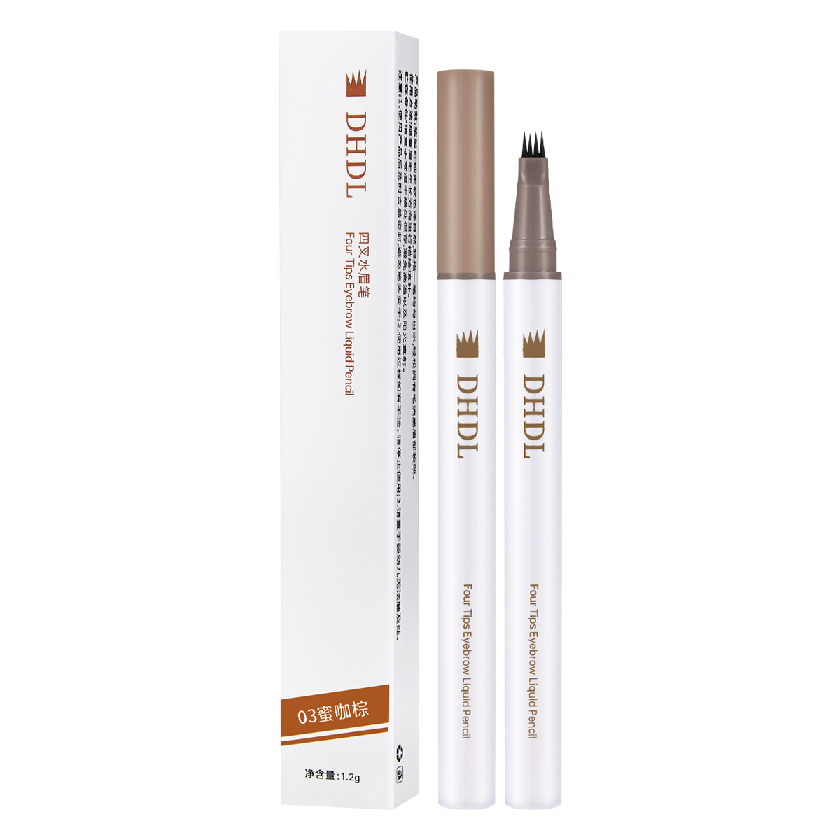 DHDL Four-fork Water Eyebrow Pencil Waterproof Sweat-proof Long Lasting Non Smudge