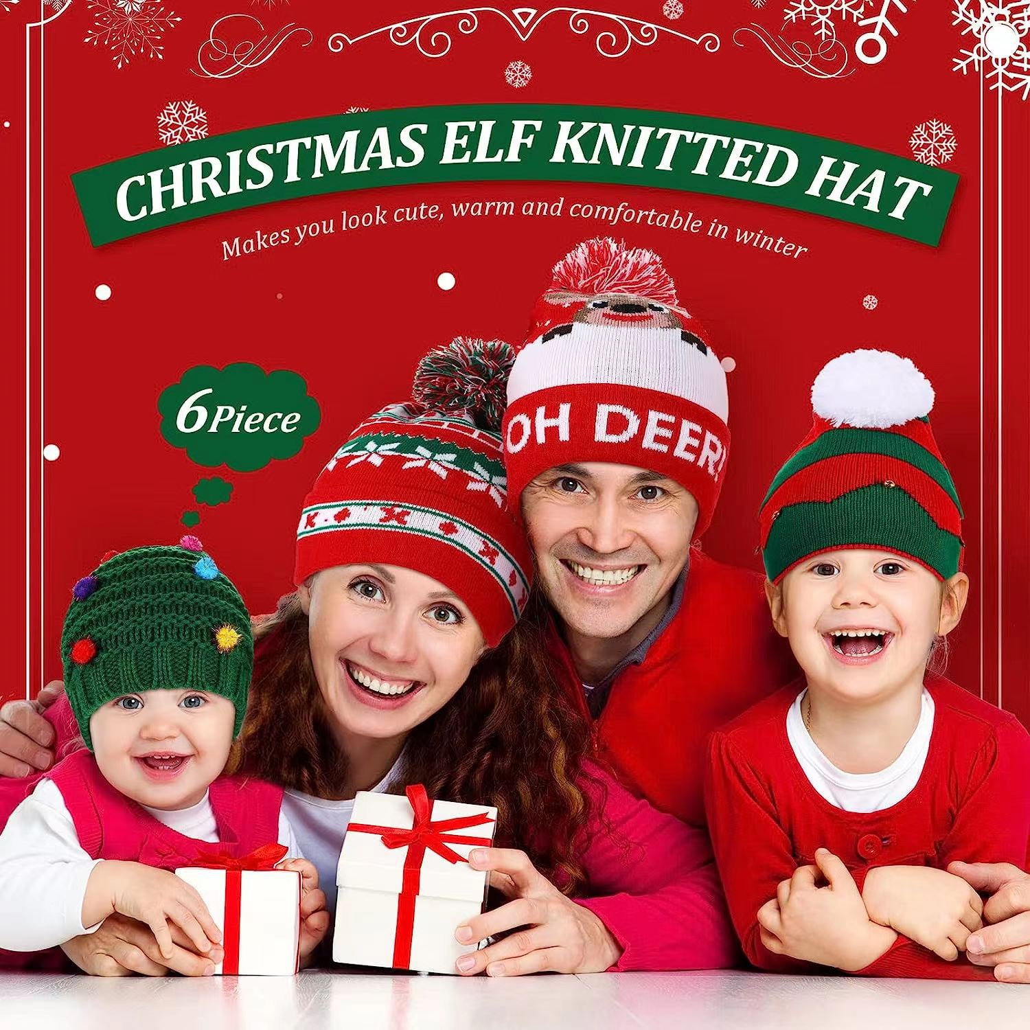 European And American Christmas Knitted Hat
