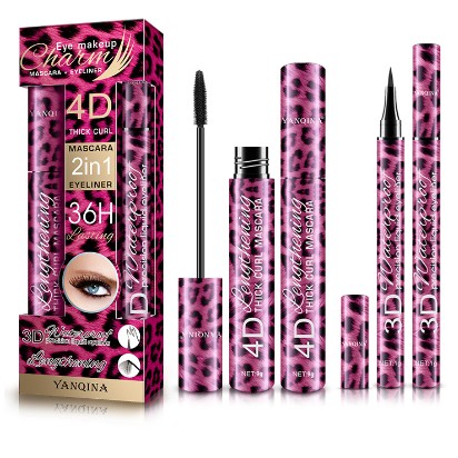 Leopard Print Mascara Eyeliner Suit