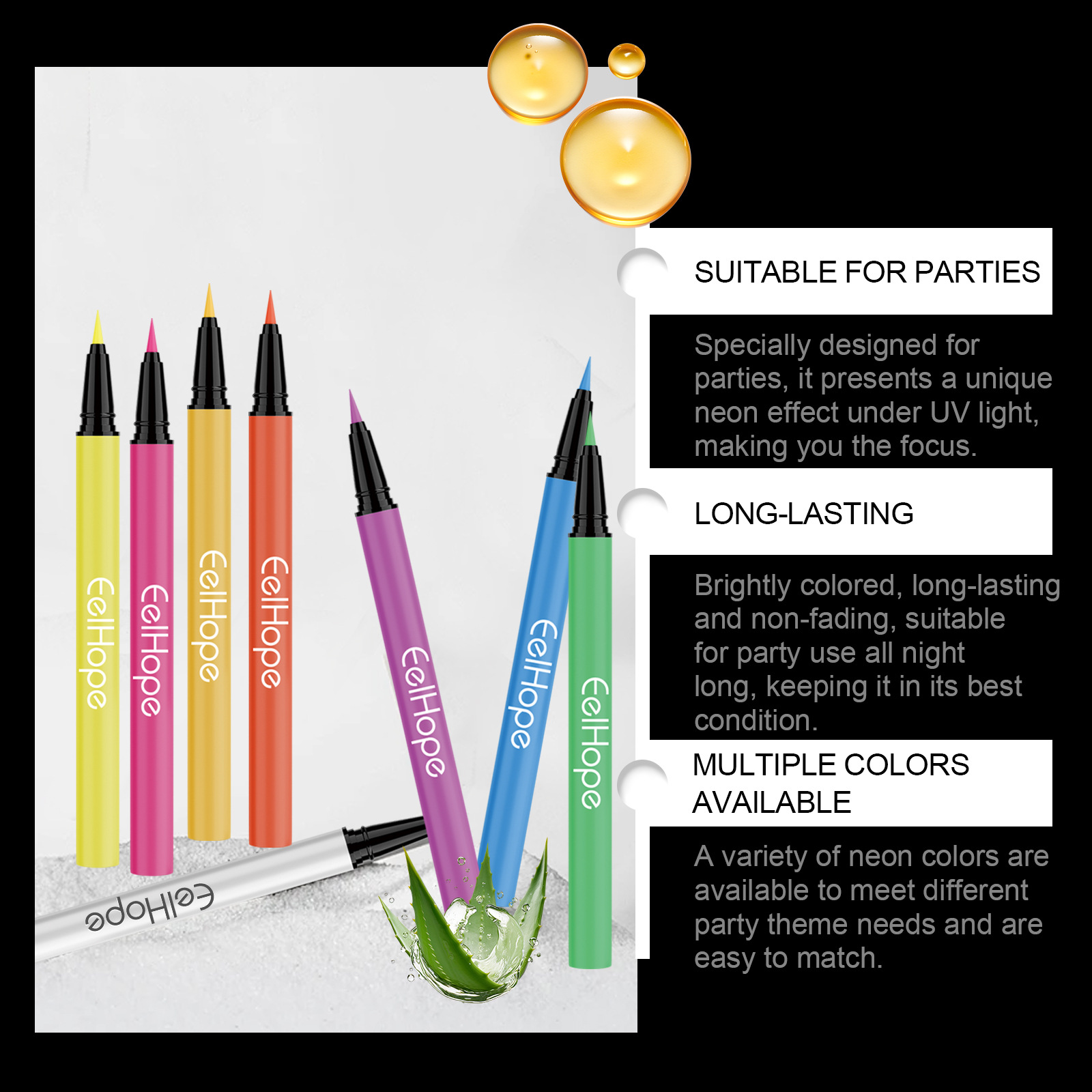 8 Colors Party Neon Liquid Eyeliner Silky