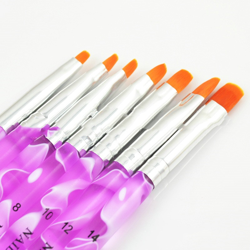 Artificial Nails Broad Brush Comprising A Row Of Penshaped Brushes Phototherapy Nail Brush 7 Pack