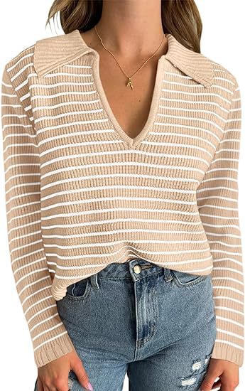 Female Knitting Upperwaear Lapel V