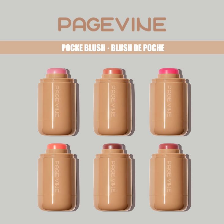 Pocket Blush Stick 6 Color Lip Cheek Water Light Stick
