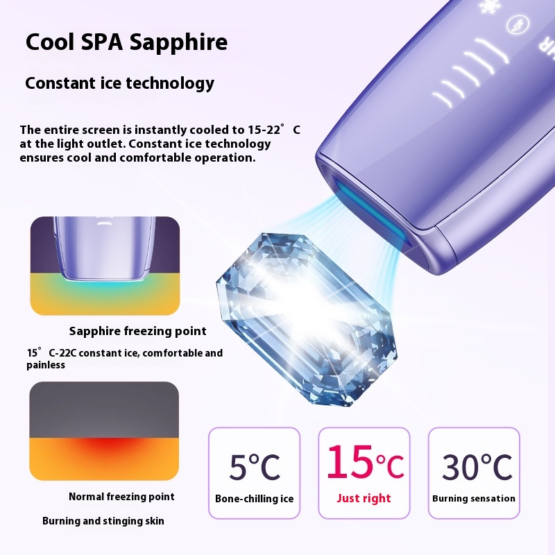 Laser Freezing Point Sapphire Painless Hair Removal Device