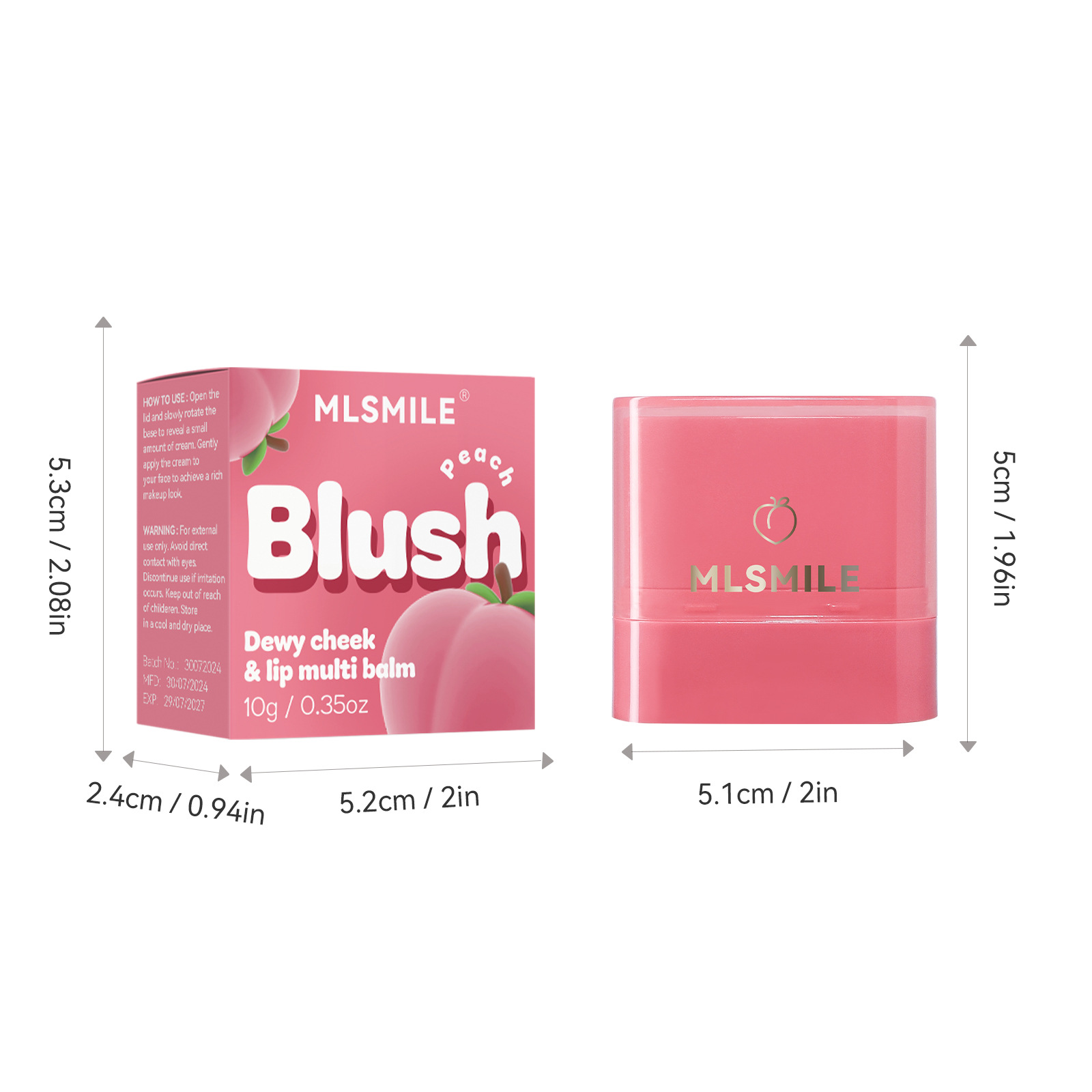 Flat Tube Fruit Blush Stick 2 In 1