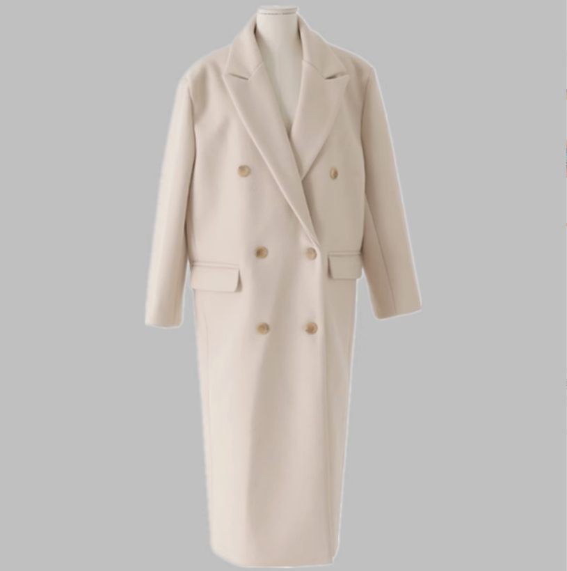 Ultra Long High-end Gray Front Shoulder Thick Tall Coat