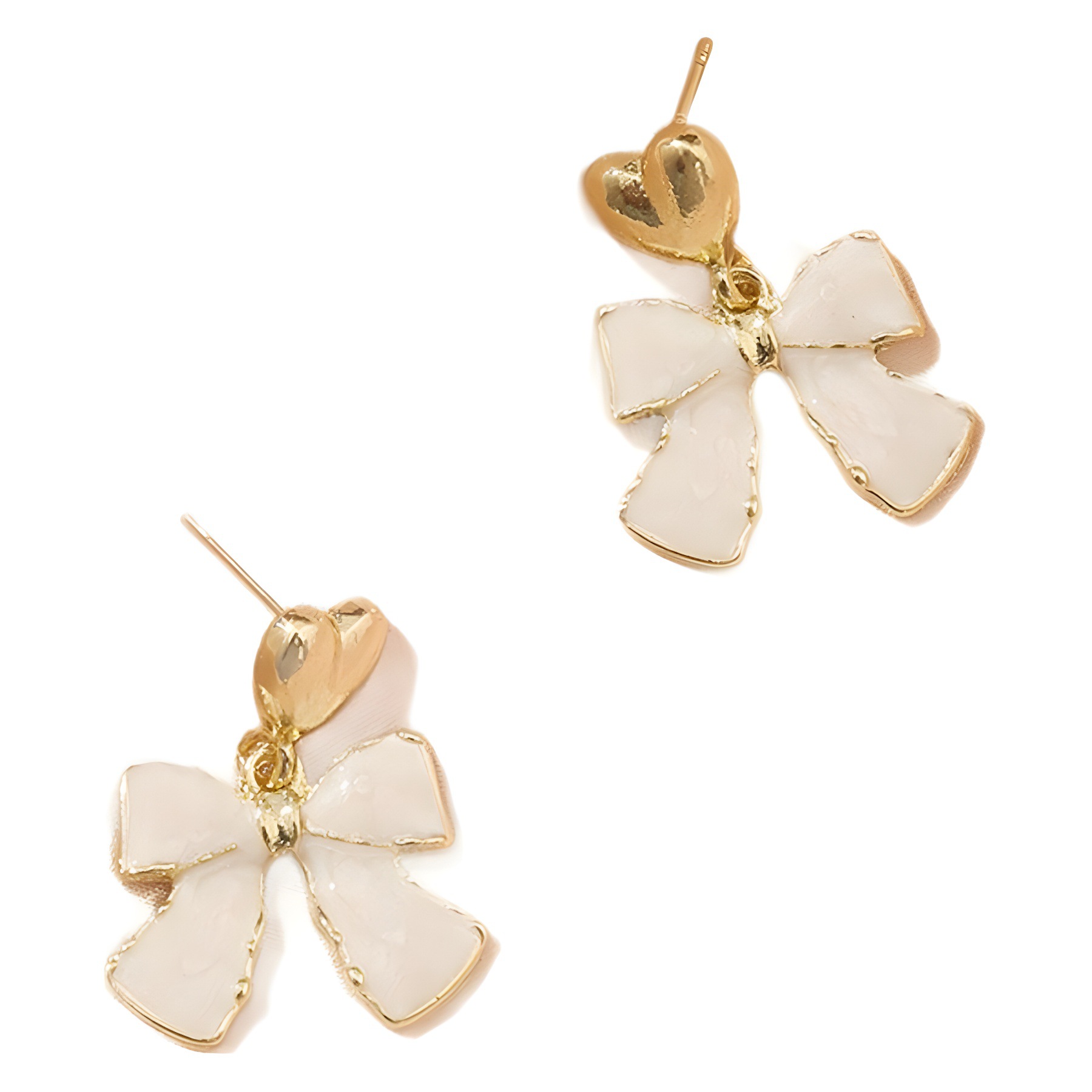 S925 Silver Needle Sweet Bow Love Earrings