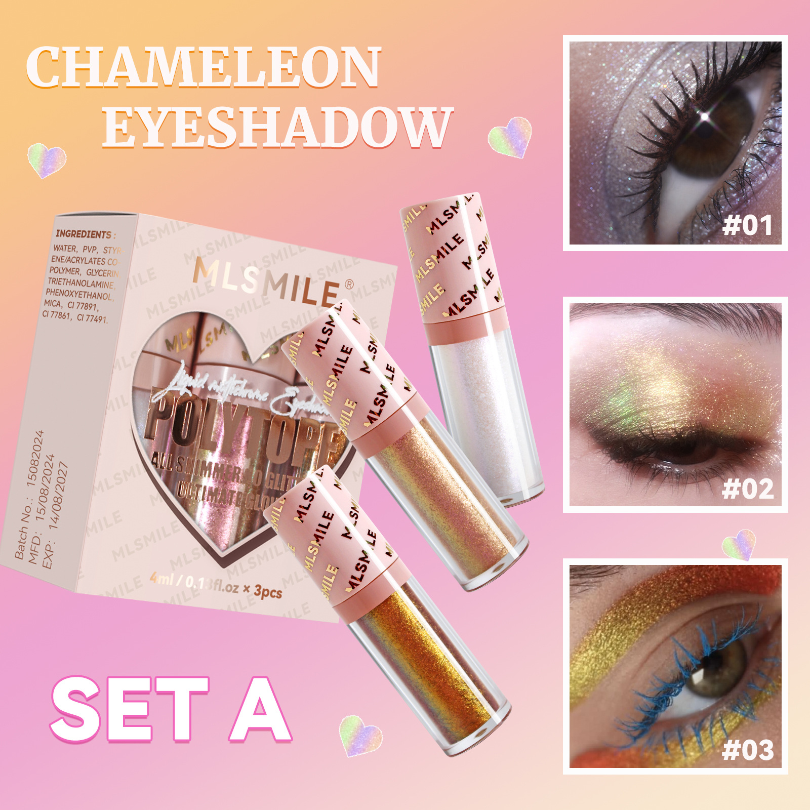 Chameleon Eye Shadow Kit Pearlescent Liquid Eye Shadow