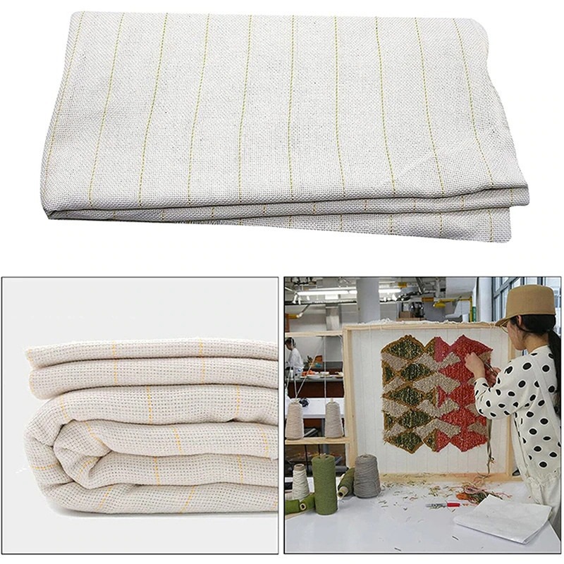 Hand Tufted Poke Embroidery Cloth Yellow Thread Carpet Substrate