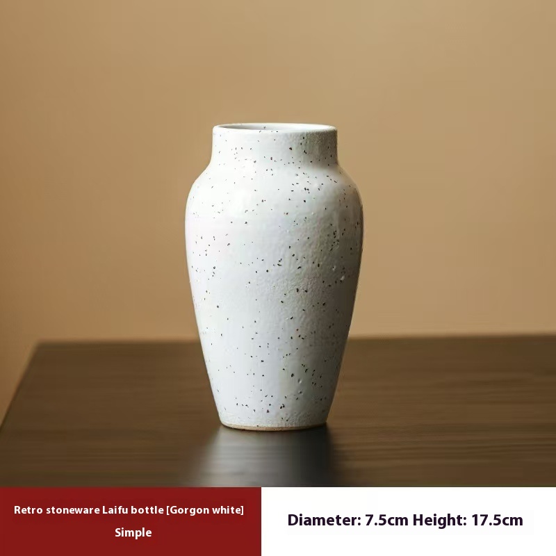 Jingdezhen Retro Black Stoneware Handmade Ceramic Vase Hydroponic Flower Decoration