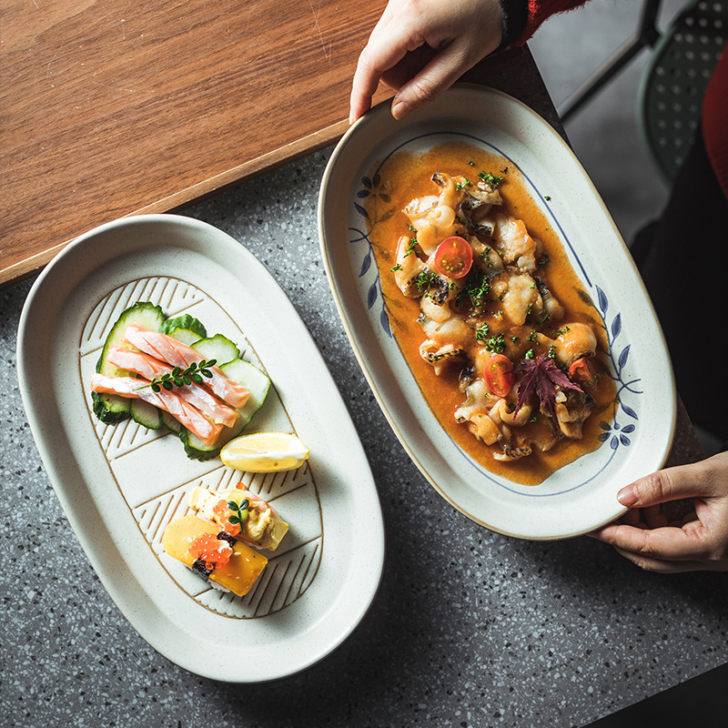 Household Stoneware Serving Plates And Tableware