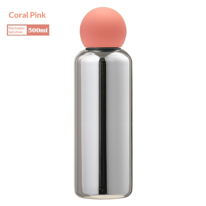 Electroplated Silver Creative Outdoor Portable Sports Stainless Steel Cup