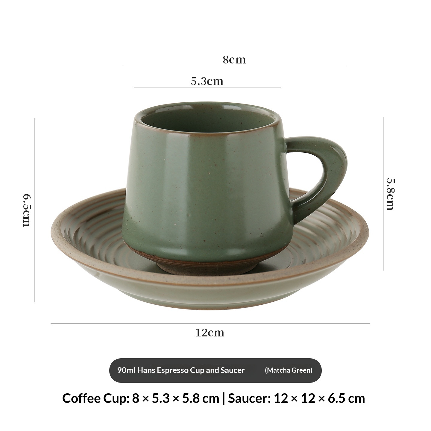 Elegant And Creative Rustic Stoneware Latte Art Retro Ceramic Cup And Saucer Set