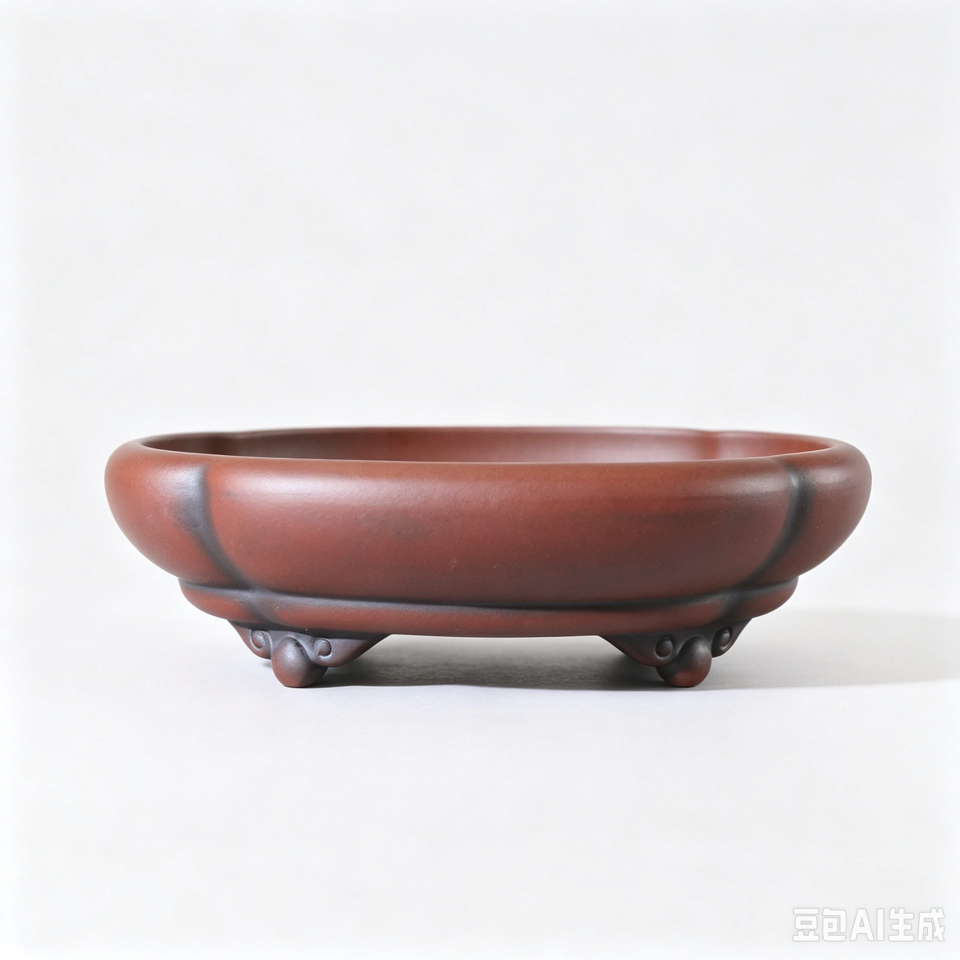 Zisha Woodpeach-shaped Handmade Wood-fired Bonsai Pot