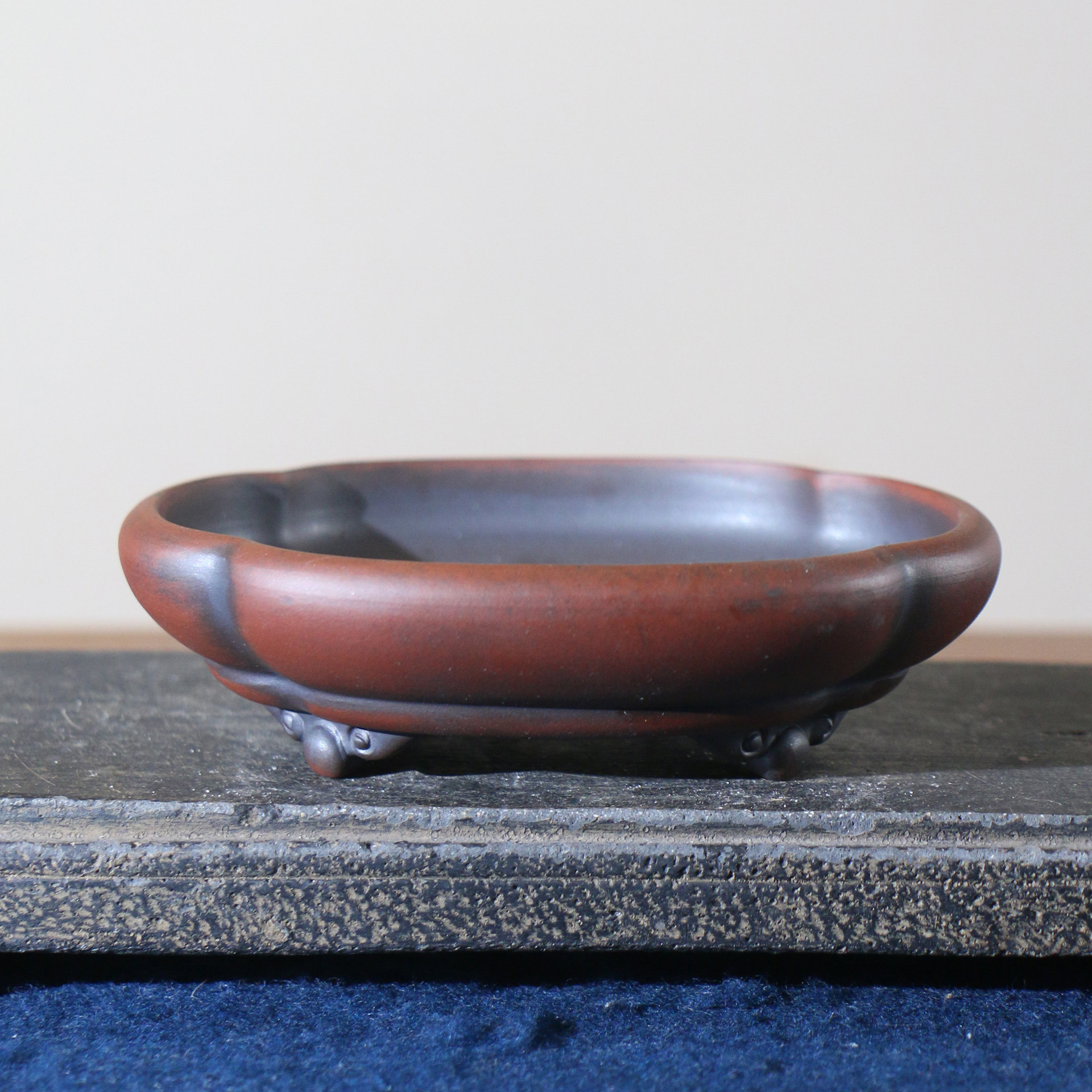 Zisha Woodpeach-shaped Handmade Wood-fired Bonsai Pot