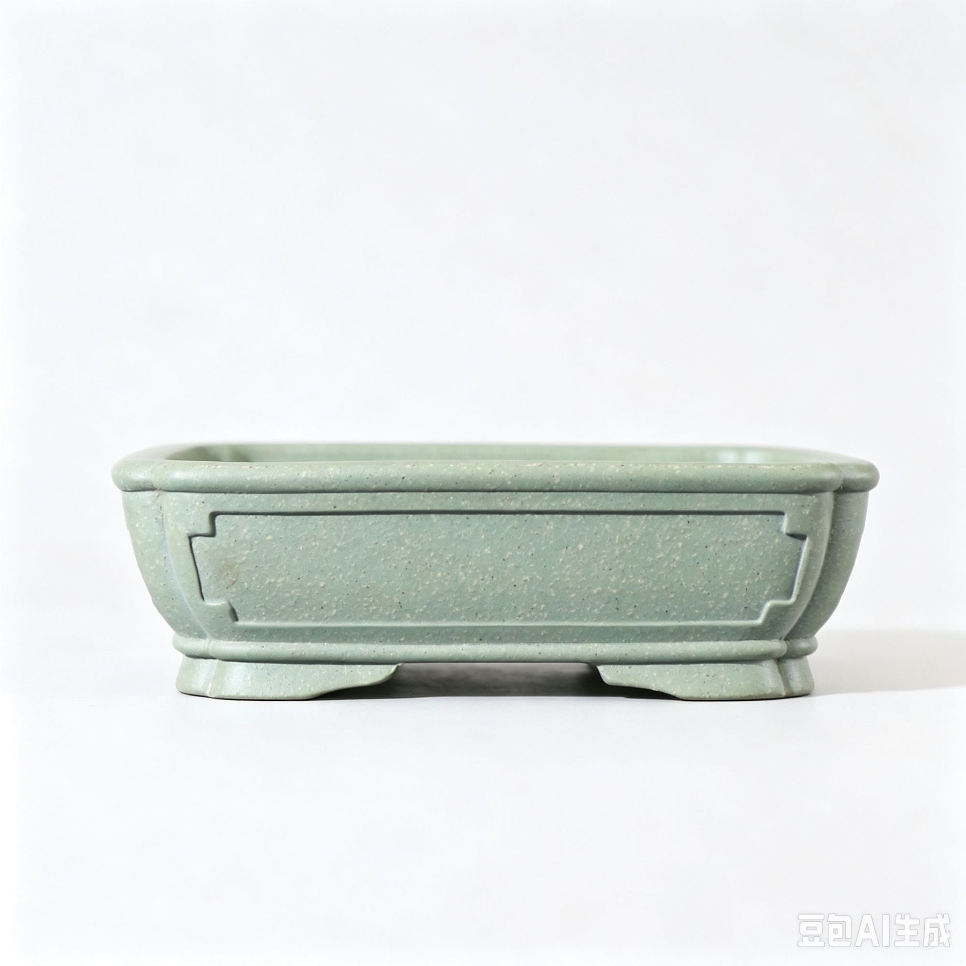 Purple Clay Rectangular Handmade Bonsai Pot