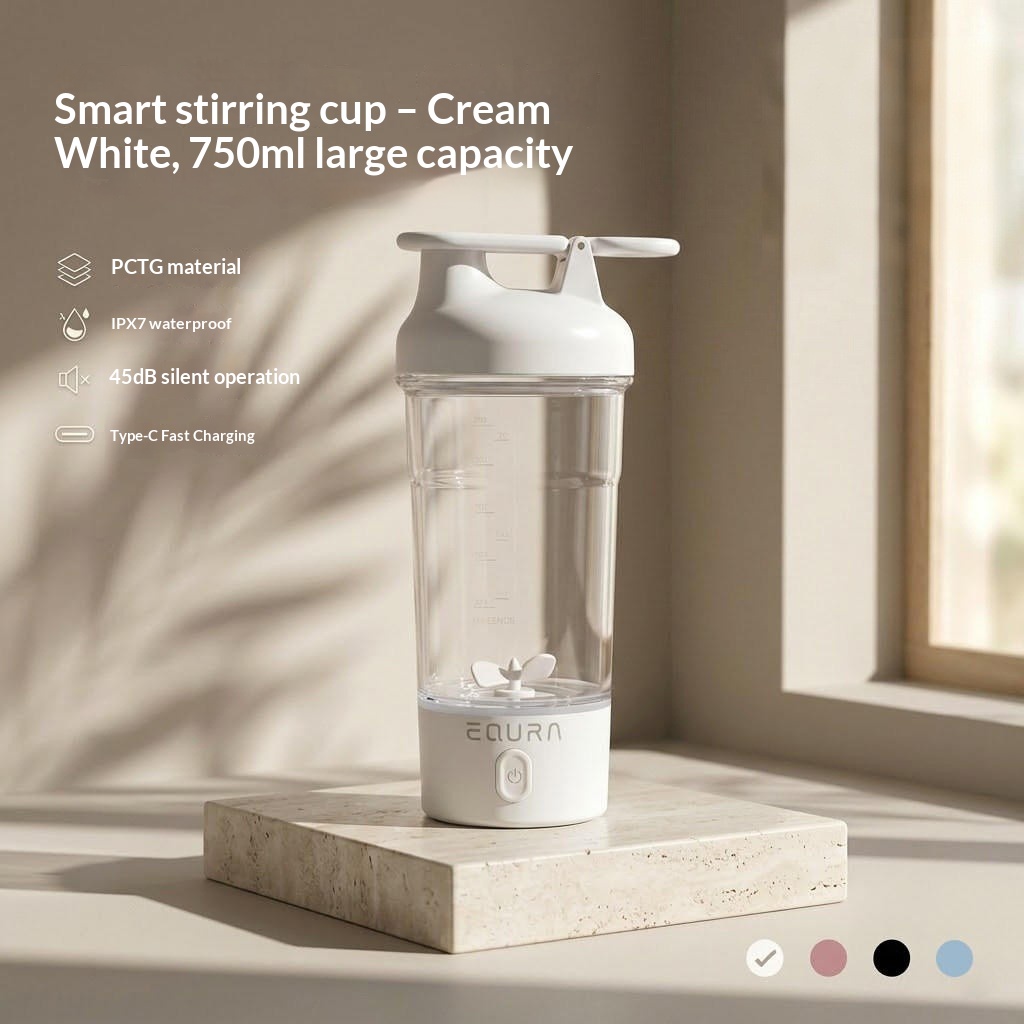 Large-capacity Portable Sports Electric Shaker Water Bottle With Measurement Markings