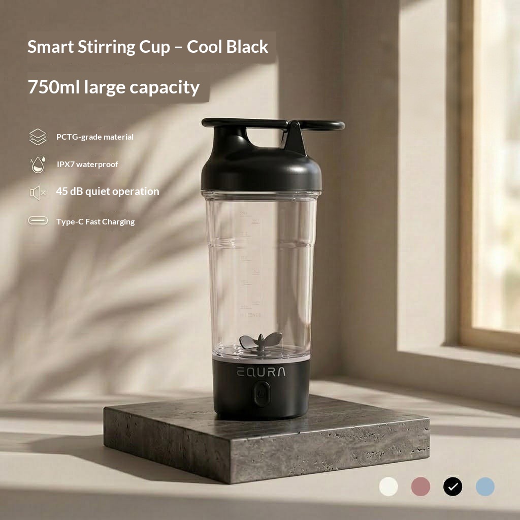 Large-capacity Portable Sports Electric Shaker Water Bottle With Measurement Markings
