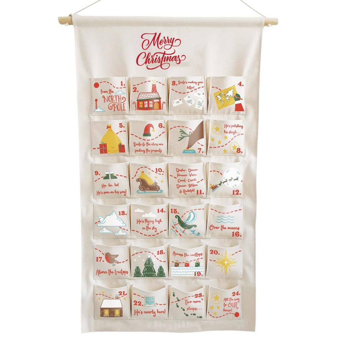 Personalized Christmas Fabric Countdown Calendar