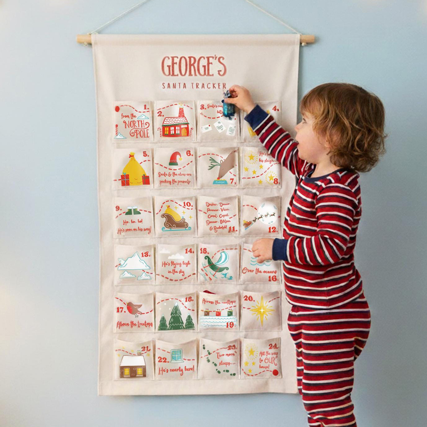 Personalized Christmas Fabric Countdown Calendar
