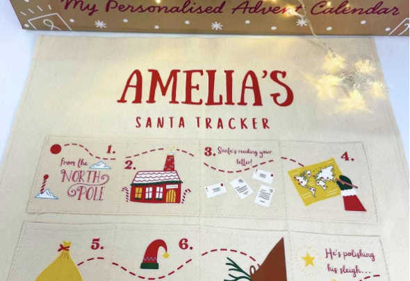 Personalized Christmas Fabric Countdown Calendar