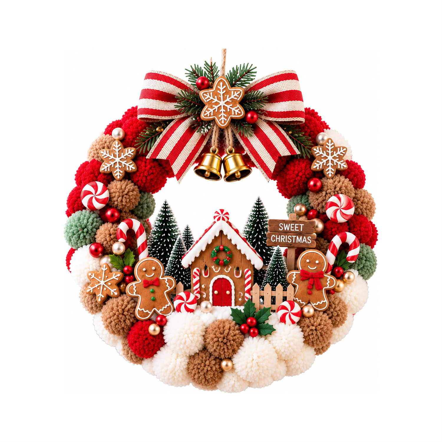 Christmas Cabin Hairball Garland DIY Material Package