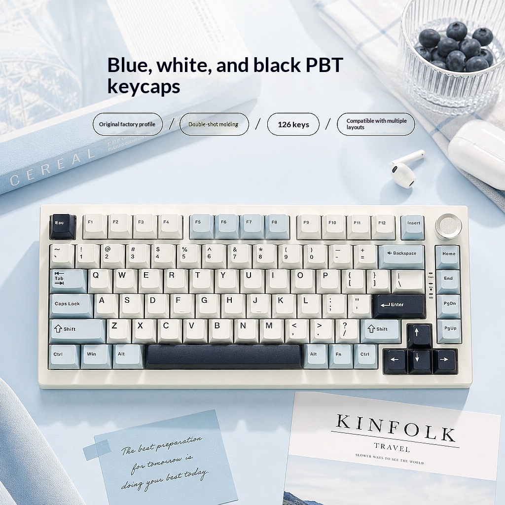 Three-piece Keycaps Compatible With Membrane Switches, Suitable For Computer Office Work, Gaming, And E-sports Magnetic-axis Keyboards