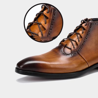 Men's High Top Leather Shoes Knight Leather Boots