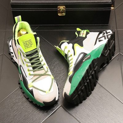 Color Blocking Daily High Top Viscose Shoes