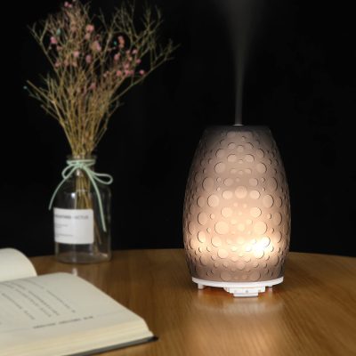 Water Drop Resin Aroma Diffuser Humidifier 130ml Humidifier Warm White Essential Oil Lamp Hollow Machine