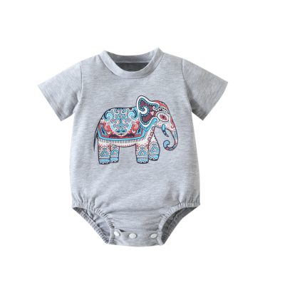 Baby Clothing Elephant Printed Cute Triangle Jumpsuit Clothes
